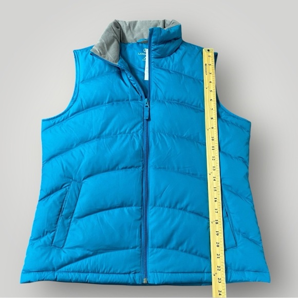 Land's End Down Puffer Vest Blue Green Sz M Sz 10-12 - Picture 6 of 9